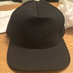 Chrome hearts black on black cross hat